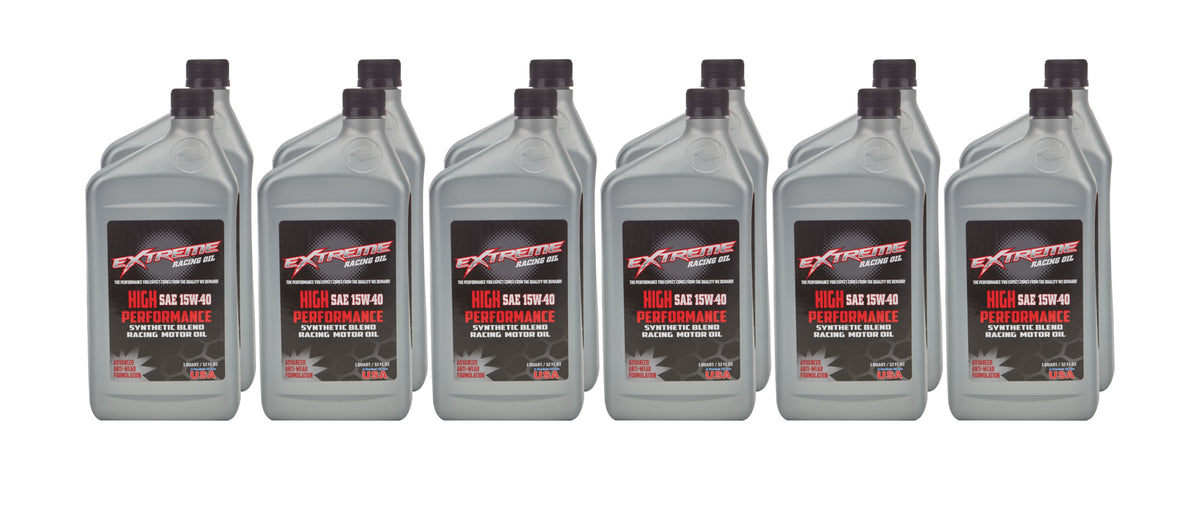 Extreme High Performance 15W40 Semi-Synthetic Motor Oil - 1 Qt Bottle (Case of 12)