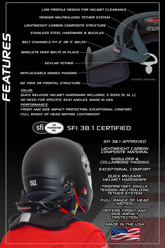 NecksGen REV Head & Neck Restraint - Black