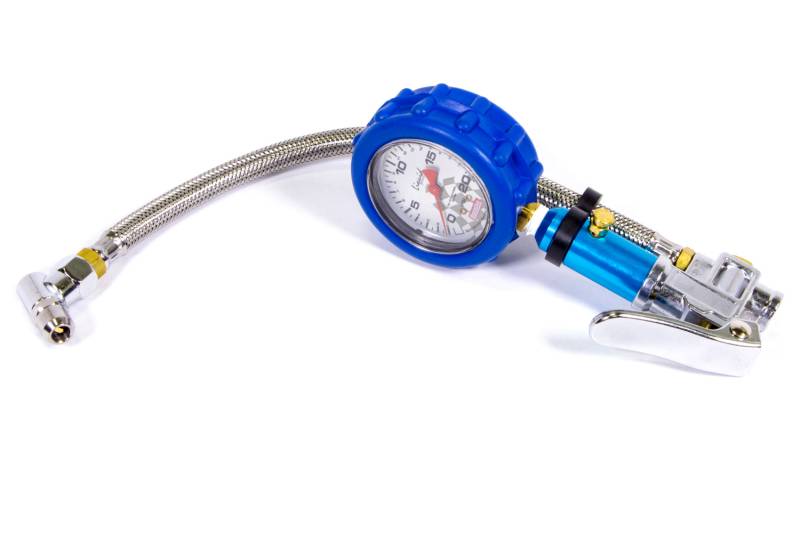 QuickCar Liquid Filled Tire Inflator/Gauge - 0-20 psi -   2-1/4" Diameter - Silver Face
