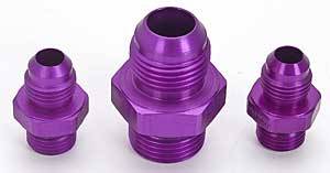 MagnaFuel Regulator Fitting Kit - One 10 AN Male to 10 AN Male O-Ring - Two 6 AN Male to 6 AN Male O-Ring - Purple Anodized - Magnafuel 2 Port Regulators