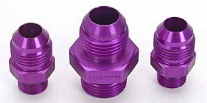 MagnaFuel Regulator Fitting Kit - One 10 AN Male to 10 AN Male O-Ring - Two 6 AN Male to 8 AN Male O-Ring - Purple Anodized - Magnafuel 2 Port Regulators