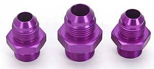 MagnaFuel Regulator Fitting Kit - One 10 AN Male to 10 AN Male O-Ring - Two 8 AN Male to 8 AN Male O-Ring - Purple Anodized - Magnafuel 2 Port Regulators