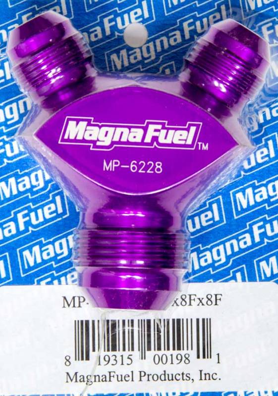 MagnaFuel Y-Fitting - 1 #12 AN Male & 2 #8 AN Male