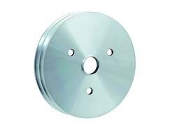 Mr. Gasket V-Belt 2 Groove Crankshaft Pulley - 6.625 in Diameter - Satin - Short Water Pump - Small Block Chevy