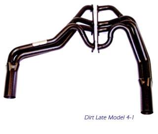 Beyea Dirt Late Model 4-1 Headers - SB Chevy w/ 23 Degree Heads - Tube Diameter: 1-5/8" x 1-3/4" - Collector Diameter: 3"