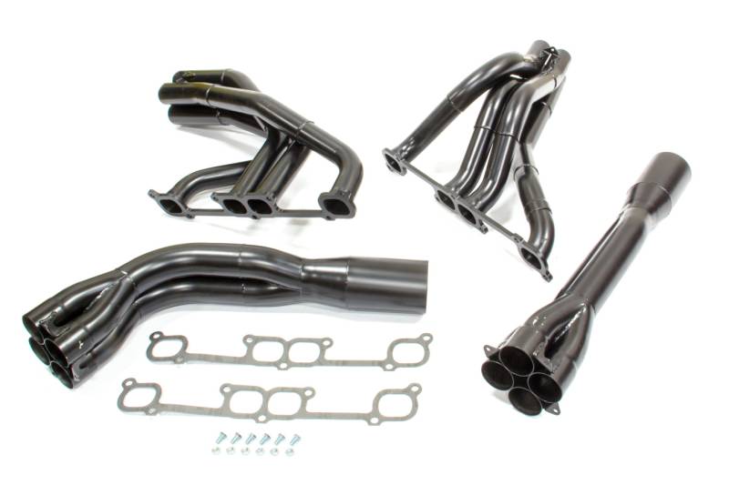 Beyea Dirt Late Model Tri-Y Headers - SB Chevy 360-420 cu. in. w/ 18 Degree Brodix Spread Port Heads