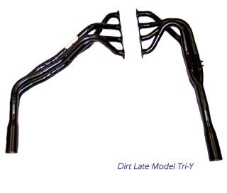 Beyea Dirt Late Model Tri-Y Headers - SB Chevy 360-420 cu. in. w/ 18 Degree Brodix Spread Port Heads