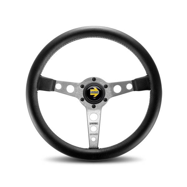 Momo Prototipo Steering Wheel - Leather - Silver Spoke