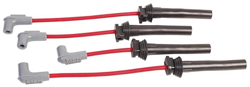 MSD Super Conductor Spiral Core 8.5 mm Spark Plug Wire Set - Red - Factory Style Boots / Terminals - Mini Cooper 1.6 L