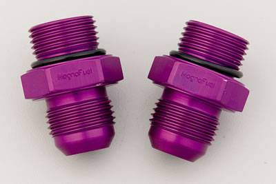 MagnaFuel Fuel Pump Fitting Kit - Two 10 AN Male Fittings - Purple Anodized - Magnafuel Fuel Pumps