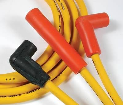 ACCEL Super Stock Spiral Core 8 mm Spark Plug Wire Set - Yellow - Factory Style Boots / Terminals - GM 4.3 L
