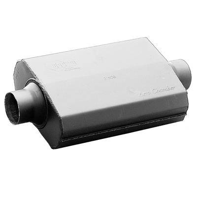 Hooker Aero Chamber Muffler - 2-1/2 in Center Inlet - 2-1/2 in Center Outlet - 10-1/4 x 4-3/4 in Oval Body - 14 in Long