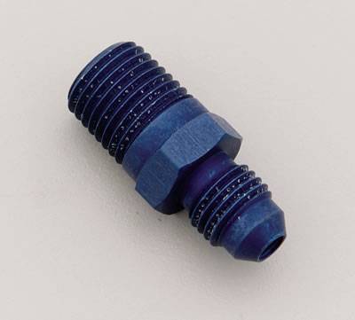 NOS 4 AN Male to 1/4 in NPT Male Nitrous Oxide Filter Straight Adapter - Blue Anodized
