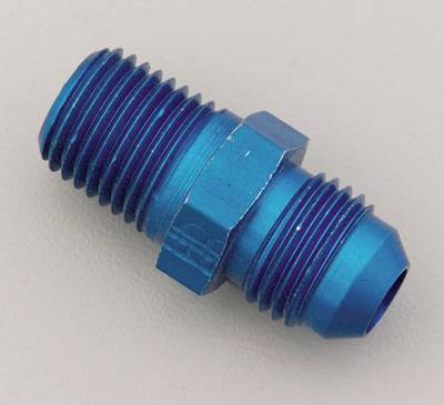 NOS 6 AN Male to 1/4 in NPT Male Nitrous Oxide Filter Straight Adapter - Blue Anodized