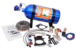 NOS GM LS1 EFI Nitrous Oxide System - Wet - Single Stage - 100-200 HP - 10 lb Bottle - Blue - GM LS-Series - LS1 3-Bolt Throttle Body