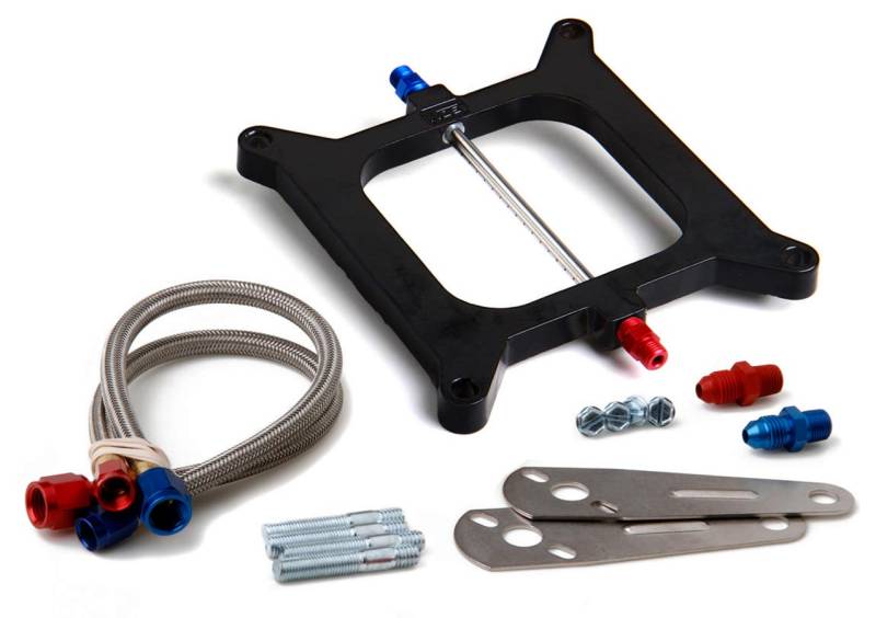NOS Big Shot 190-300 HP Nitrous Oxide Plate - Brackets / Gaskets / Hardware / Jets / Plumbing - Black Anodized - Square Bore