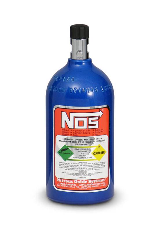 NOS Nitrous Oxide Bottle - 2 lb - Mini Hi-Flo Valve - Blue Paint