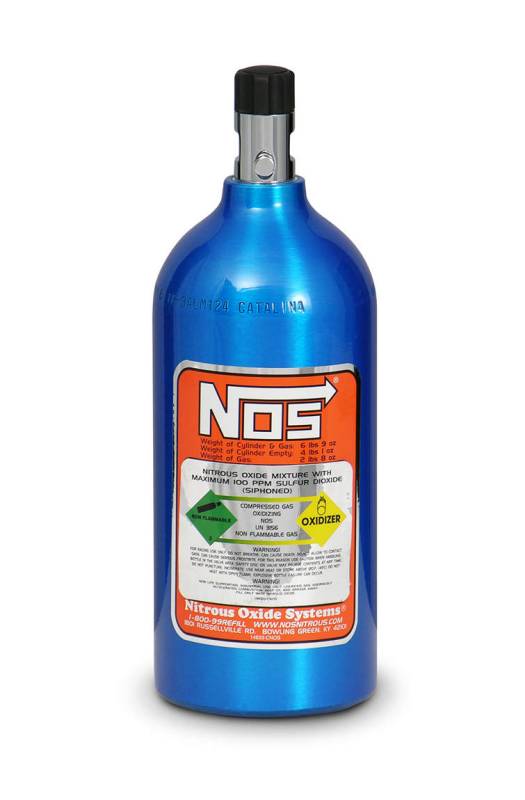 NOS Nitrous Oxide Bottle - 2.5 lb - Mini Hi-Flo Valve - Blue Paint