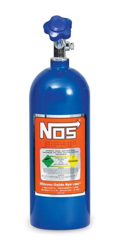 NOS Nitrous Oxide Bottle - 5 lb - Hi-Flo Valve - Blue Paint