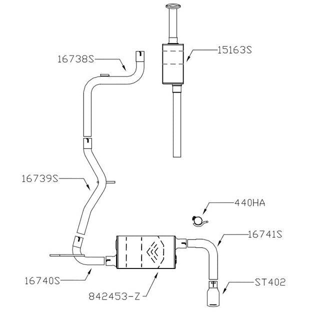 Flowmaster Cat-back System 409S - Single Rear Exit-Force II - Moderate Sound