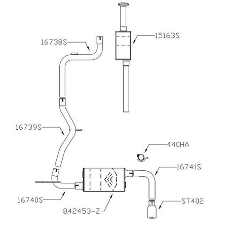 Flowmaster Cat-back System 409S - Single Rear Exit-Force II - Moderate Sound