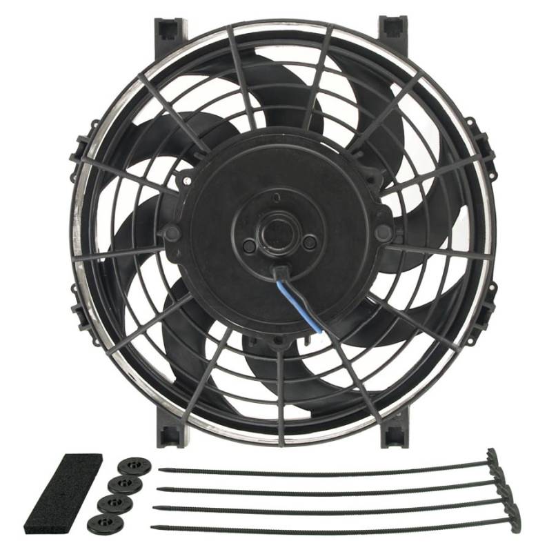 Derale 9" Tornado Electric Puller Fan, Standard Mounting Kit - W-9-1/2" x H-10-1/4" x D-2-1/2"