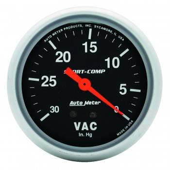 Auto Meter Sport-Comp Mechanical Vacuum Gauge - 2-5/8"