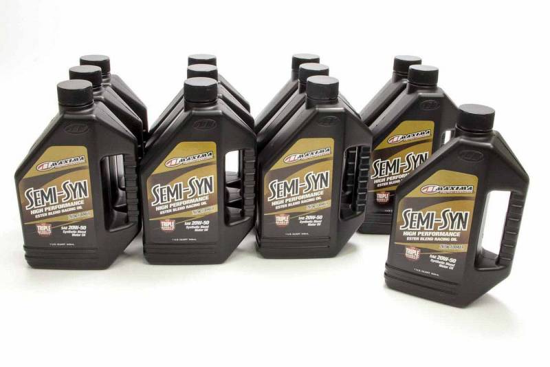 Maxima Racing Oils Semi-Syn Motor Oil 20W50 Semi-Synthetic 1 qt - Set of 12