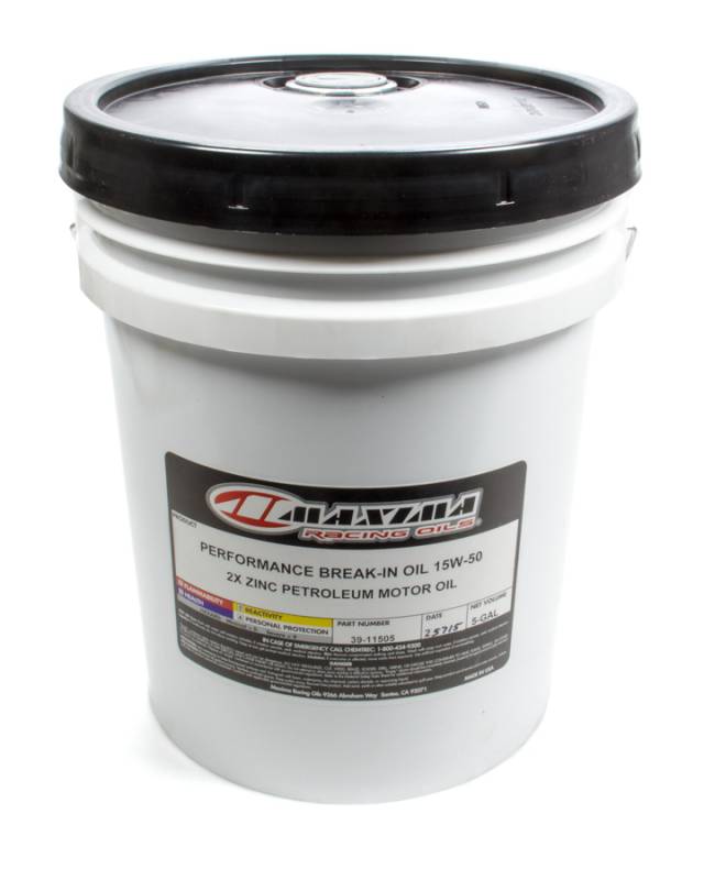 Maxima Racing Oils Performance Break-In Motor Oil ZDDP 15W50 Conventional - 5 gal