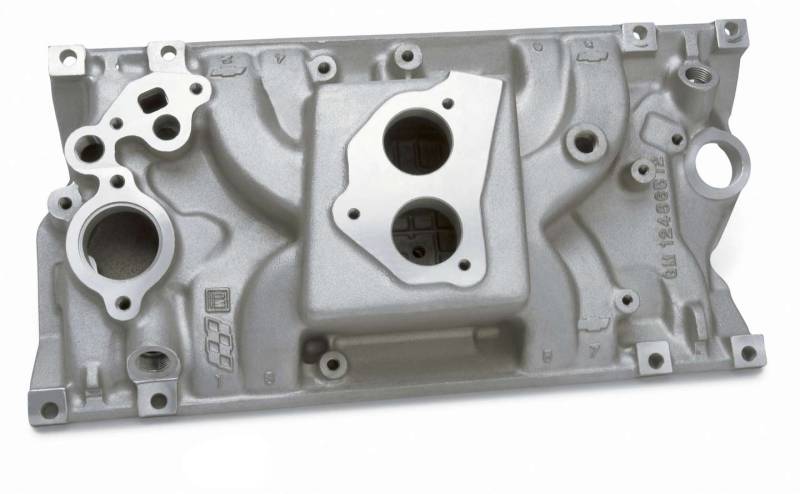 GM Performance Parts TBI Throttle Body Flange Intake Manifold Single Plane Aluminum Natural - Vortec