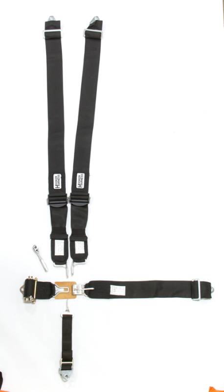 Hooker Harness Latch & Link Harness - 5-Point - Right Lap Belt Ratchet Adjust - Wrap Around