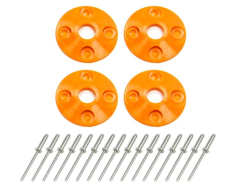 Dominator Racing Products 1-1/2" OD Scuff Plate 1/2" ID Screw On Plastic - Orange