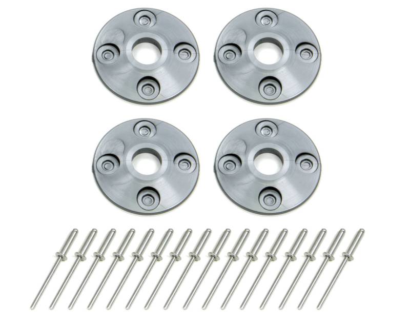 Dominator Racing Products 1-1/2" OD Scuff Plate 1/2" ID Screw On Plastic - Silver