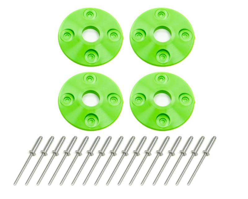 Dominator Racing Products 1-1/2" OD Scuff Plate 1/2" ID Screw On Plastic - Green