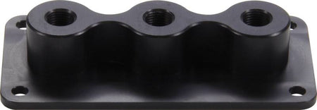 QuickCar Racing Products 3 Hole Firewall Junction 3/8-24" Thread Aluminum Black - Each