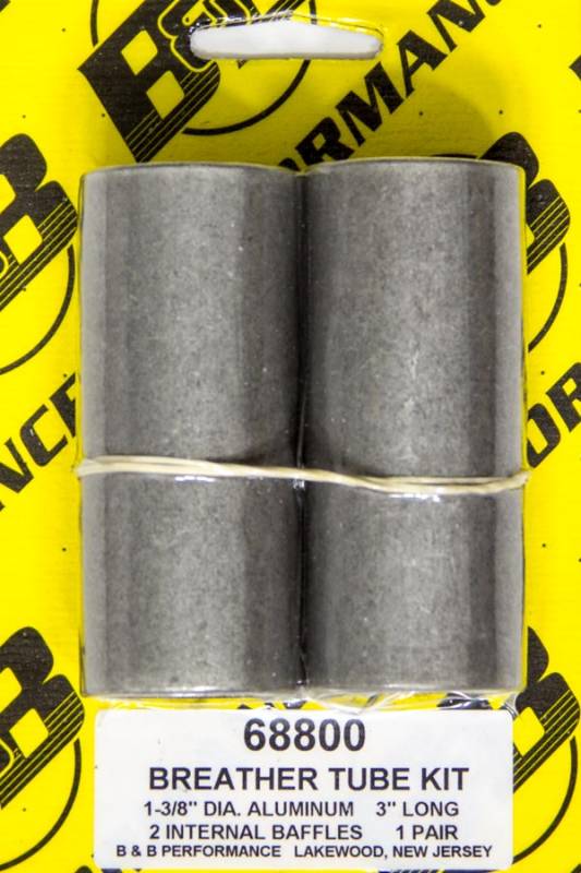 Stef's 1-3/8" OD Breather Tube 3" Long 2 Internal Baffles Aluminum - Pair