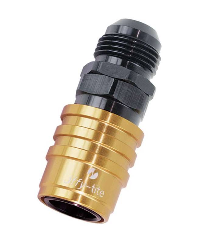 Jiffy-tite 5000 Series Quick Release Adapter Straight 10 AN Male to Quick Release Socket Valved - FKM Seal