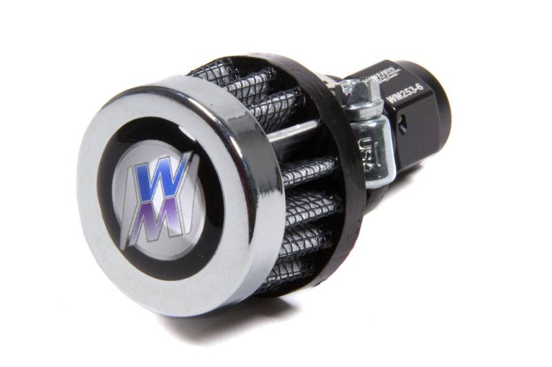 Wehrs Machine Screw-In Breather Round 6 AN Hole Steel - Chrome