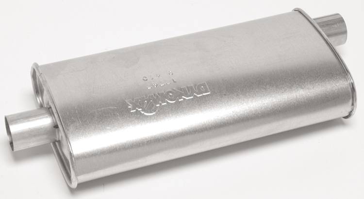 Thrush Super Turbo Muffler - 2-1/4 in Offset Inlet - 2-1/4 in Center Outlet - 20 x 4-1/4 x 9-3/4 in Oval - 25-1/2 in Long