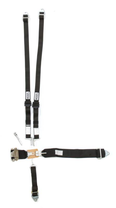 Hooker Harness Latch & Link Harness - 5-Point - Right Lap Belt Upside Down Ratchet Adjust - Wrap Around