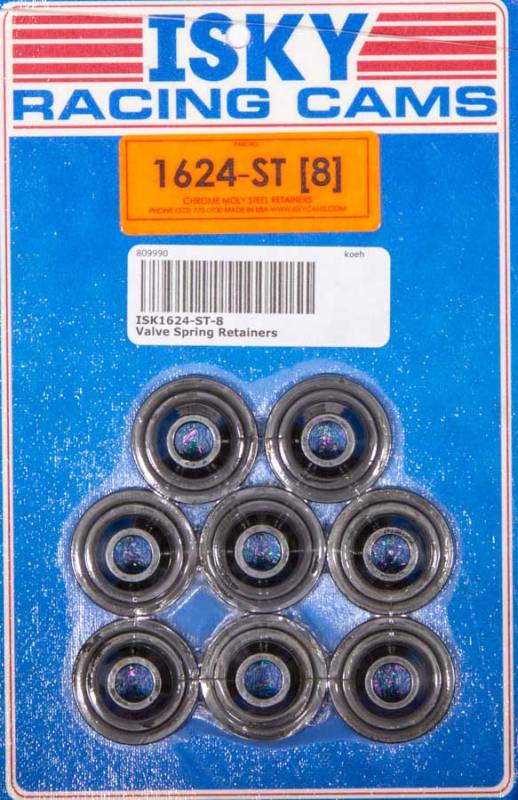 Isky Cams 1.000 in/0.745" OD Steps Valve Spring Retainer Dual Spring Chromoly - Set of 8