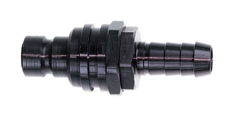 Jiffy-tite 2000 Series Quick Release Adapter Straight 5 AN Hose Barb to Quick Release Plug Valved - FKM Seal
