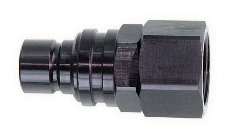 Jiffy-tite 5000 Series Quick-Connect -10 AN Female Plug Fitting - Valved - Fluorocarbon Seal - Stealth Black Finish