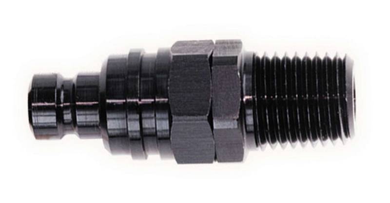 Jiffy-tite 5000 Series Quick-Connect Male 3/4" NPT Plug Fitting - Valved - Fluorocarbon Seal - Stealth Black Finish