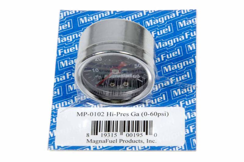MagnaFuel 0-60 psi Pressure Gauge Mechanical Analog 1-1/2" Diameter - 1/8" NPT Port