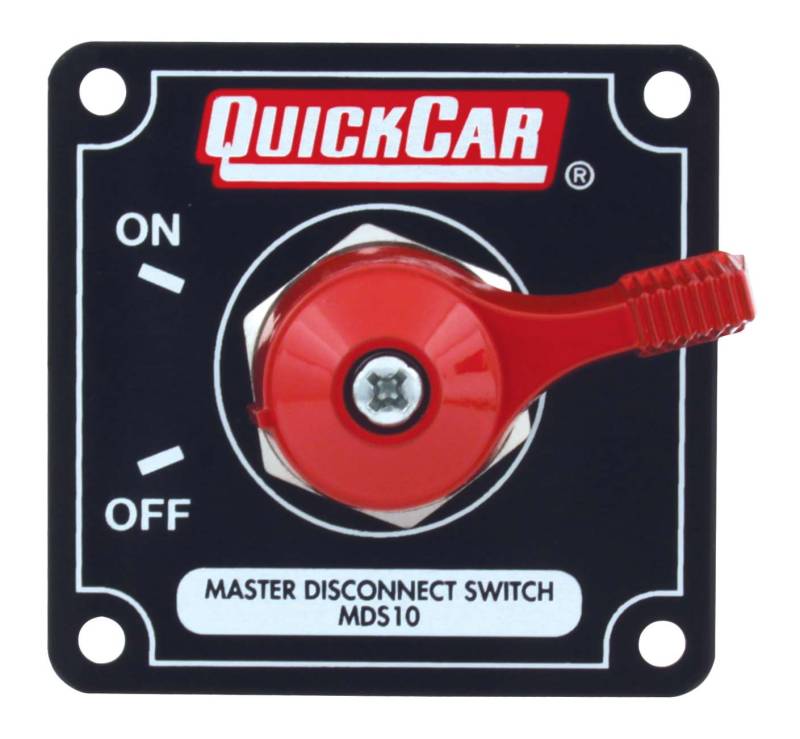 QuickCar Master Disconnect Switch - Solid Black Plate w/ Alternator Posts