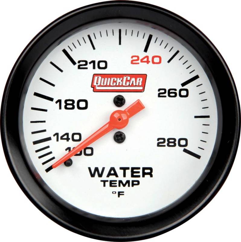 QuickCar Extreme Water Temp Gauge w/ Built-In LED Warning Light - 2-5/8"