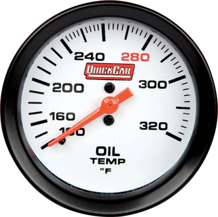 QuickCar Extreme Oil Temp Gauge w/ Built-In LED Warning Light - 2-5/8"