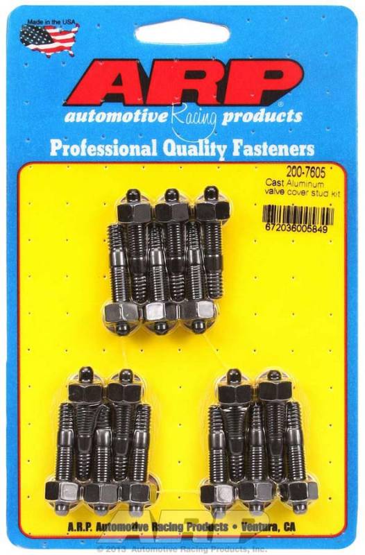 ARP Valve Cover Stud Kit - For Cast Aluminum Covers - 1/4"-20 - 1.500" Length - Hex (16 Pieces)