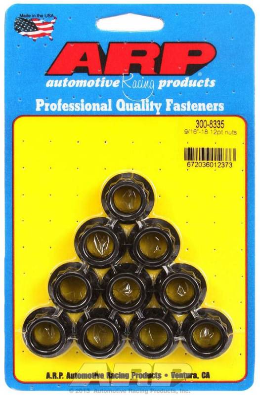 ARP Replacement Nuts - 9/16"-18 Thread, 11/16" 12 Pt. Socket Size - (10 Pack)